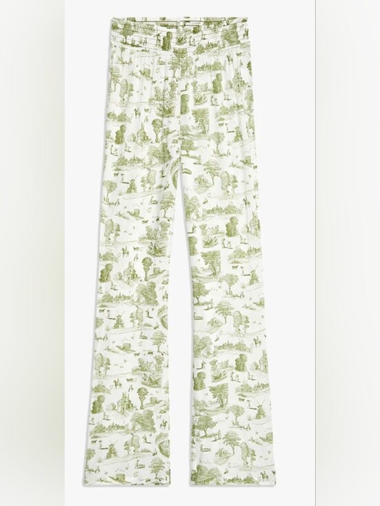 WeWoreWhat Pants - WeWoreWhat Smocked Vintage Toile Flare Pants